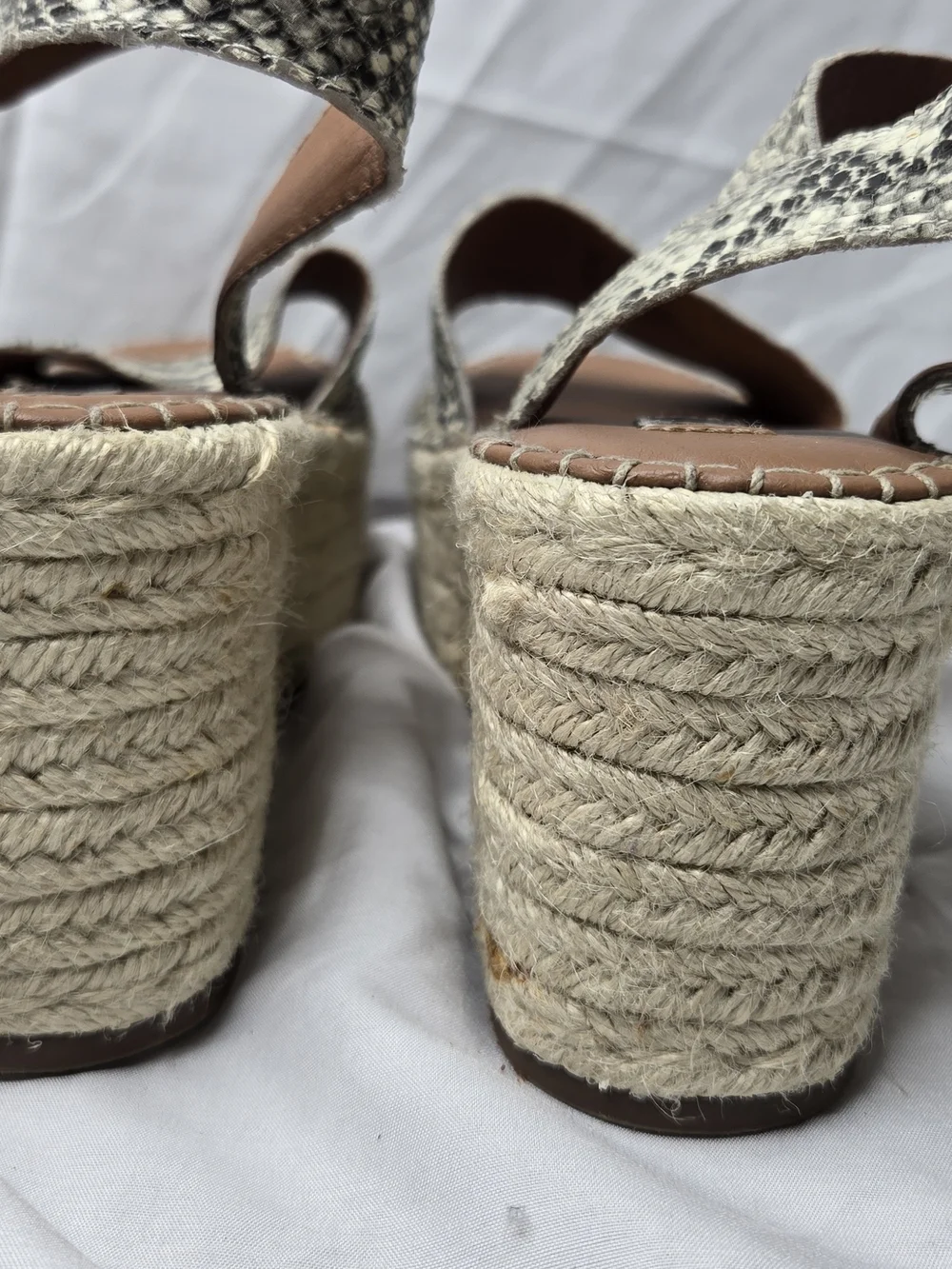 Steve Madden Cabo Snake Print Espadrille Platform Wedge Sandals Women's 9M